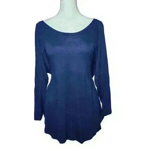 a.n.a women's navy blue 3/4 Length sleeve tee size large